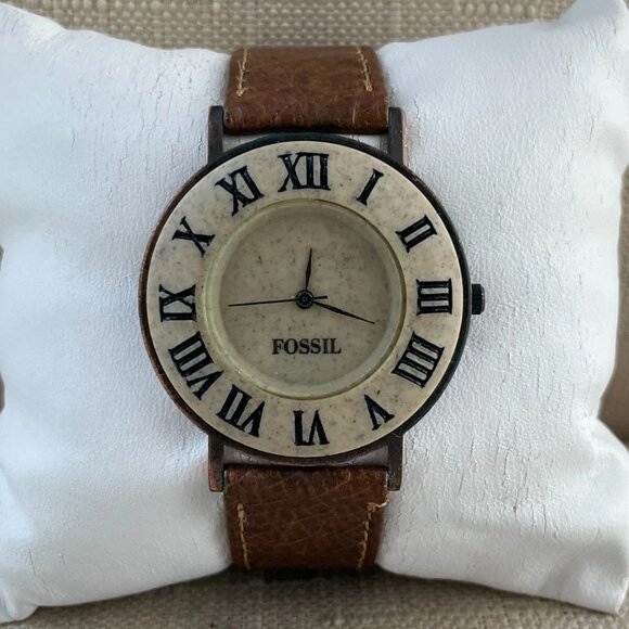 Fossil vintage watch Stone on Copper with Roman Numeral Mens Vintage - Picture 2 of 11